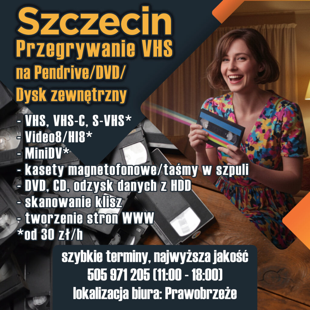 Przegrywanie kaset VHS na pendrive Szczecin